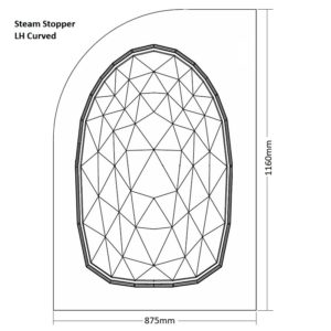 Rectangle Steam Stopper 1200 x 900 LH curved